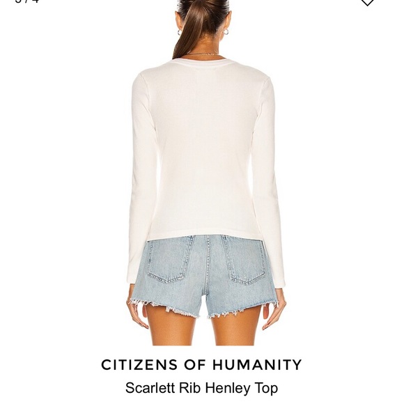 CITIZENS OF HUMANITY Scarlett Rib Henley Top - Picture 3 of 13